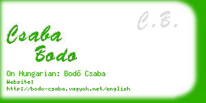csaba bodo business card